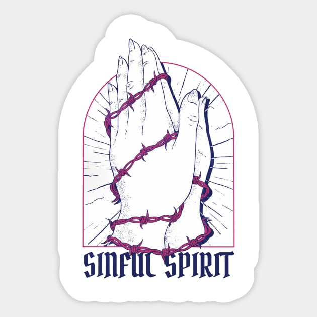 Hands praying religious Sticker by Picasso_design1995